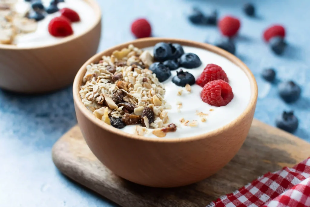 Greek Yogurt with strawberry in cup